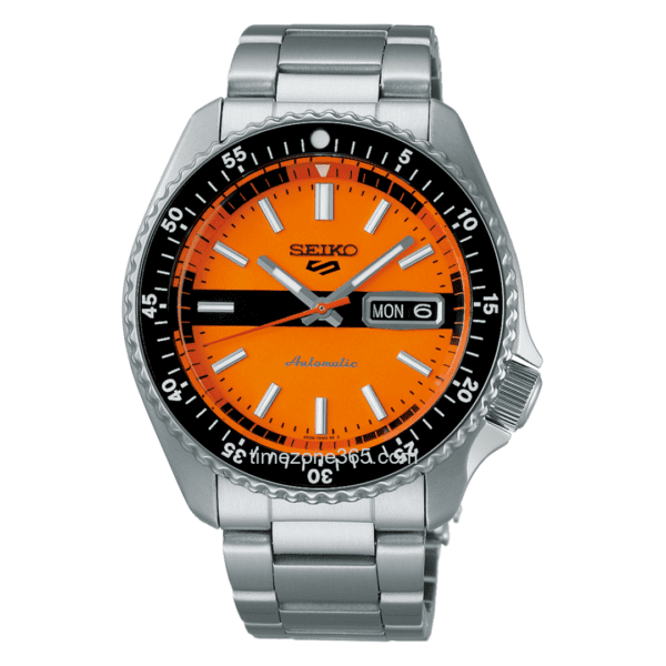 seiko 5 sports automatic orange dial men’s watch srpk11k1