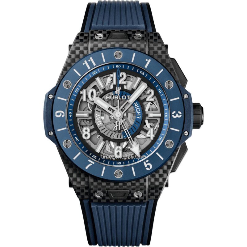 Hublot Big Bang Unico Gmt Carbon Blue Ceramic 45Mm 471.Ql.7127.Rx