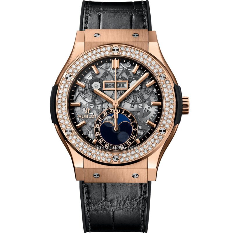 Hublot Classic Fusion Aerofusion Moonphase King Gold Diamonds 45Mm 517.Ox.0180.Lr.1104