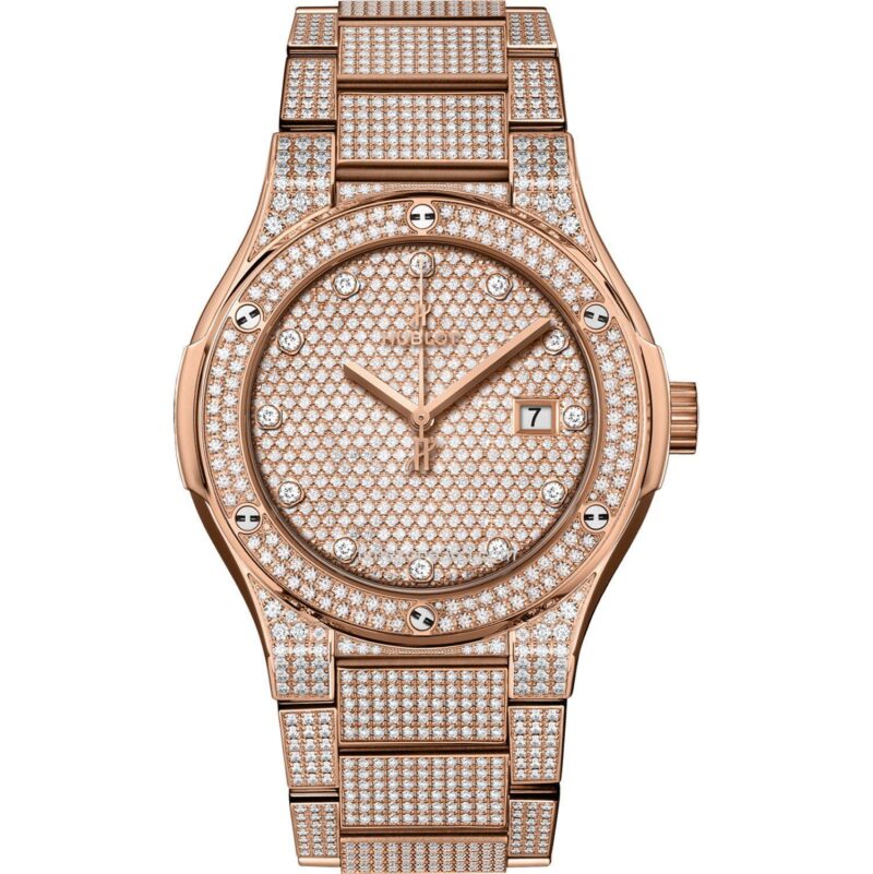 Hublot Classic Fusion Bracelet King Gold Full Pavé 42Mm 548.Ox.9000.Ox.3704