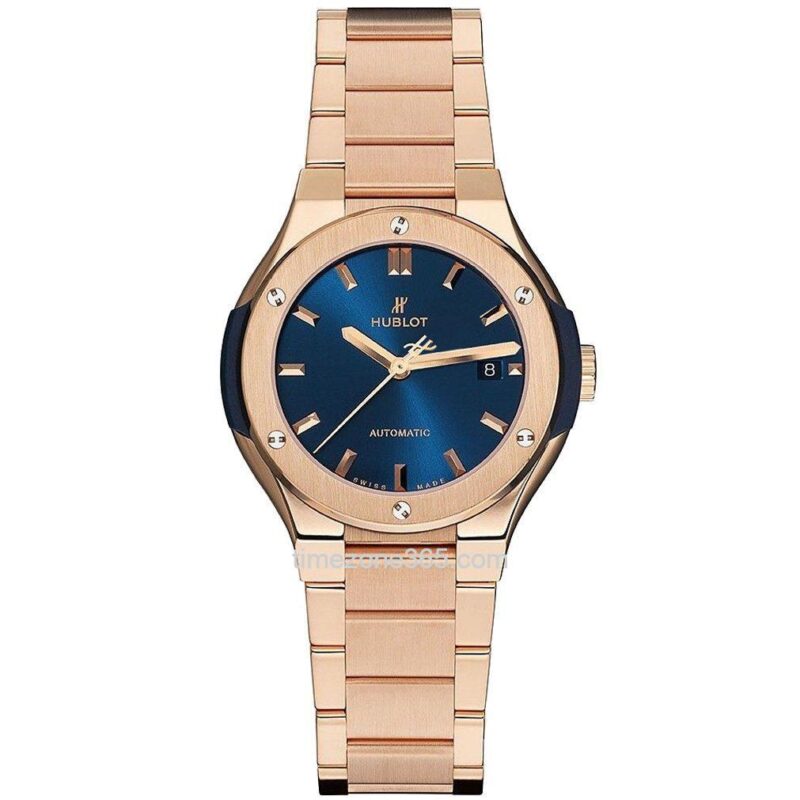 Hublot Classic Fusion King Gold Blue Bracelet 33Mm 585.Ox.7180.Ox