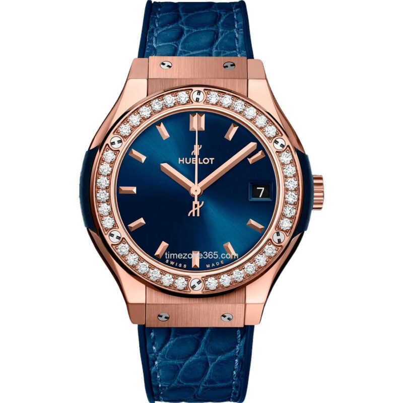 Hublot Classic Fusion King Gold Blue Diamonds 33Mm 581.Ox.7180.Lr.1104