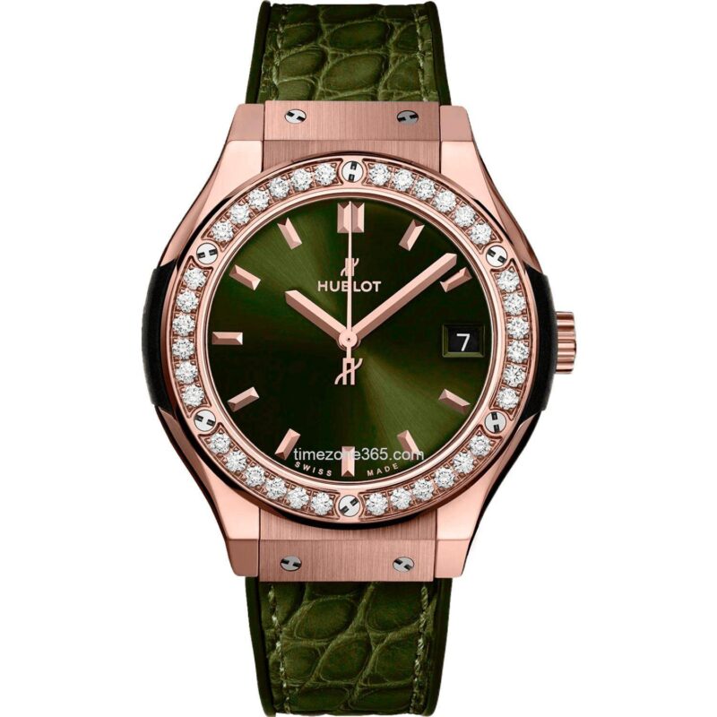 Hublot Classic Fusion King Gold Green Diamond 33Mm 581.Ox.8980.Lr.1104