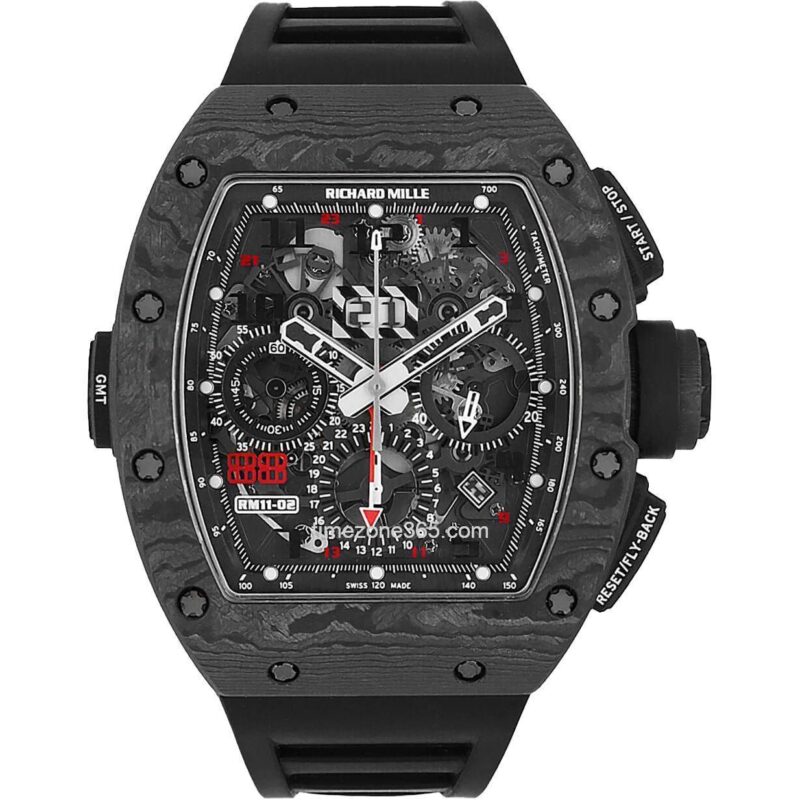 Richard Mille Rm11 02 Automatic Flyback Chronograph Dual Time Zone Jet Black Americas Limited Edition  – Rm11 02 Ca Tpt