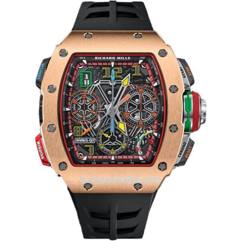 Richard Mille Rm 65-01 Automatic Split-Seconds Chronograph Red Gold And Carbon Tpt