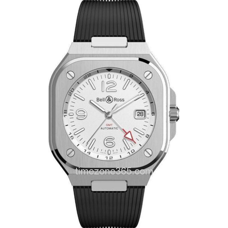 Bell & Ross BR 05 GMT White 41mm BR05G-SI-ST/SRB