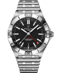 An automatic watch with a black dial and red bezel, perfect for adding a touch of sophistication to any outfit.